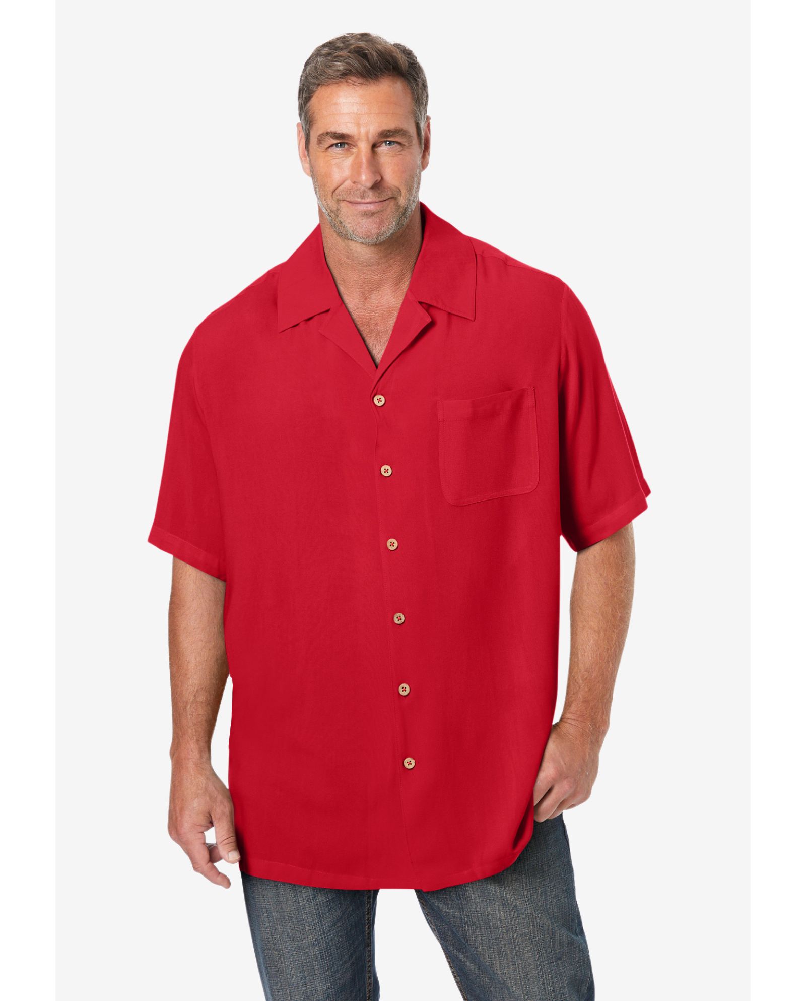KingSize Men's KS Island Solid Camp Shirt