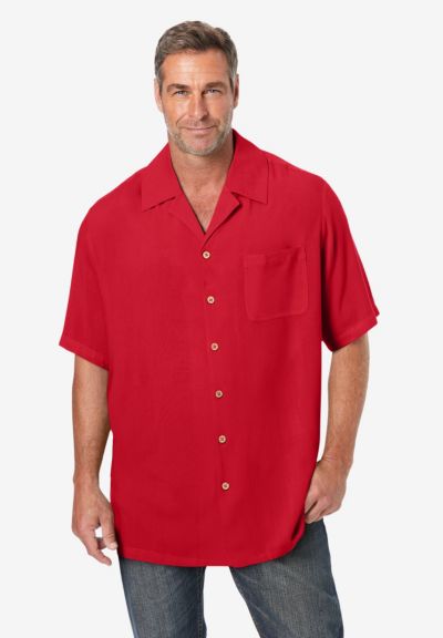 KingSize Men's KS Island Solid Camp Shirt