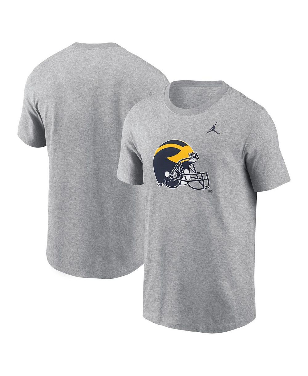 Мужская футболка Jordan Heather Gray Michigan Wolverines Primetime Evergreen Alternate Logo