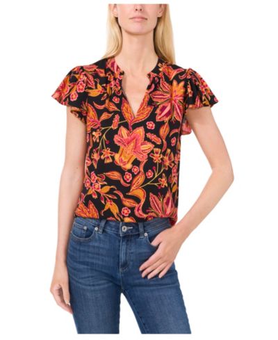 Женская блузка CeCe Flutter Sleeve V-Neck
