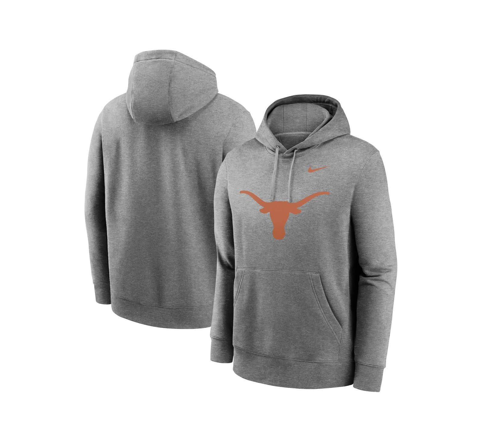 Мужское худи Nike Heather Gray Texas Longhorns Primetime Evergreen Club Fleece Pullover