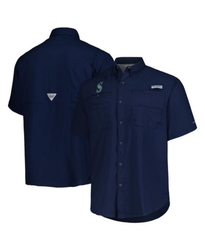 Мужская рубашка Columbia Navy Seattle Mariners Tamiami Omni-Shade Button-Down
