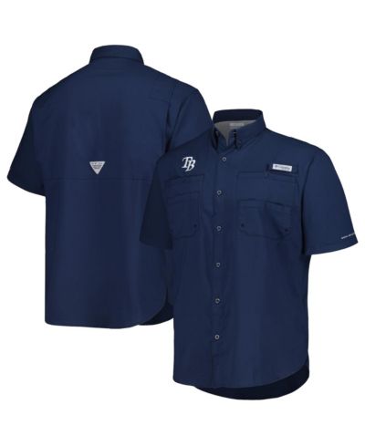 Мужская рубашка Columbia Navy Tampa Bay Rays Tamiami Omni-Shade Button-Down
