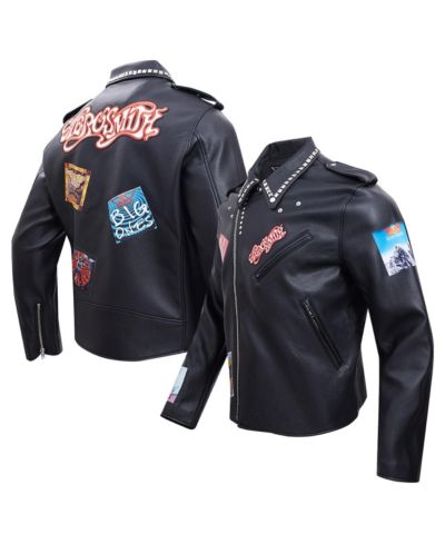 Мужская куртка Freeze Max Aerosmith Big Ones Graphic Biker с полной молнией, цвет Black