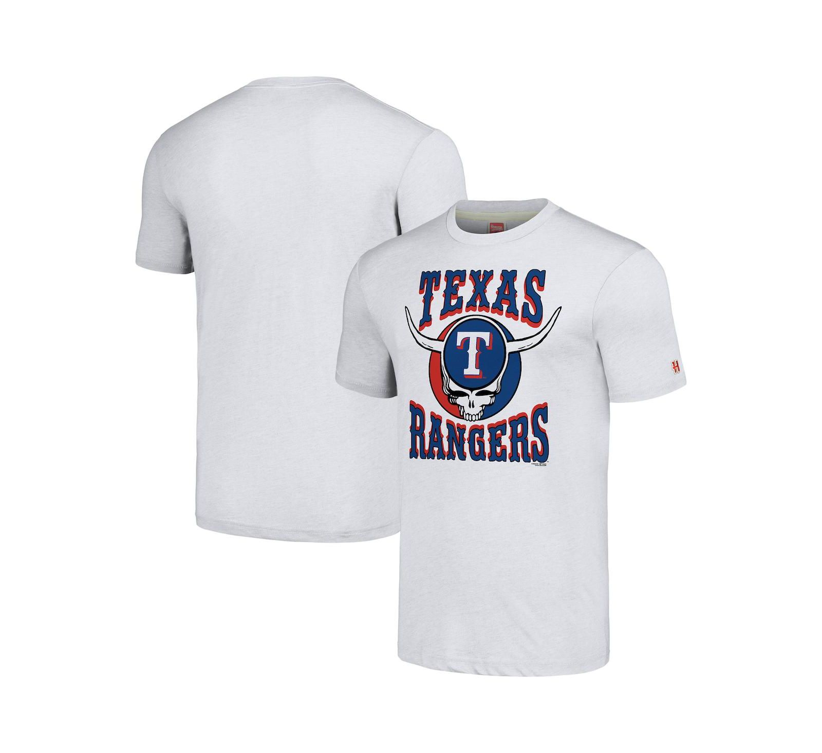 Мужская футболка Homage Ash Texas Rangers Grateful Dead Tri-Blend