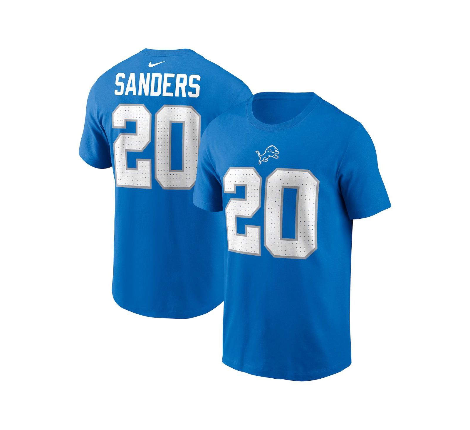 Футболка Nike Men's Barry Sanders Blue Detroit Lions Retired Player Name & Number