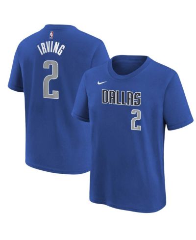 Nike Big Boys and Girls Kyrie Irving Blue Dallas Mavericks Icon Name & Number T-Shirt