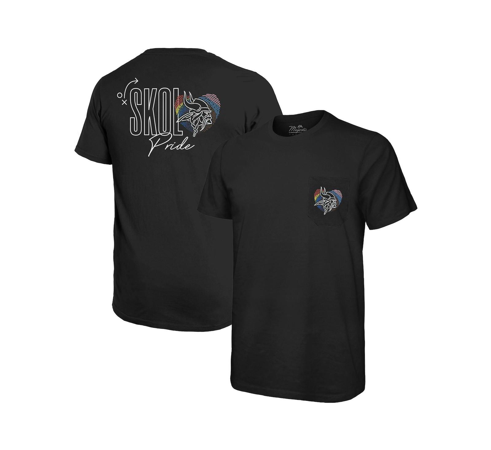 Majestic Мужская футболка Threads Black Minnesota Vikings Pride Pocket