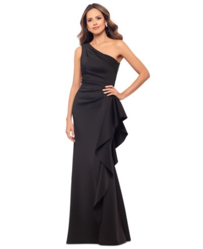 Женское вечернее платье XSCAPE Ruffled One-Shoulder Scuba Gown