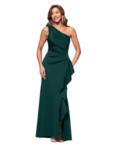 Женское вечернее платье XSCAPE Ruffled One-Shoulder Scuba Gown