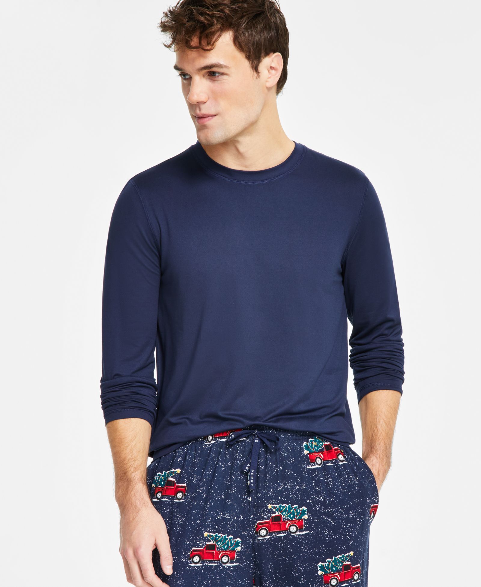 Perry Ellis Portfolio Men's Deluxe Touch Knit Crewneck Pajama T-Shirt