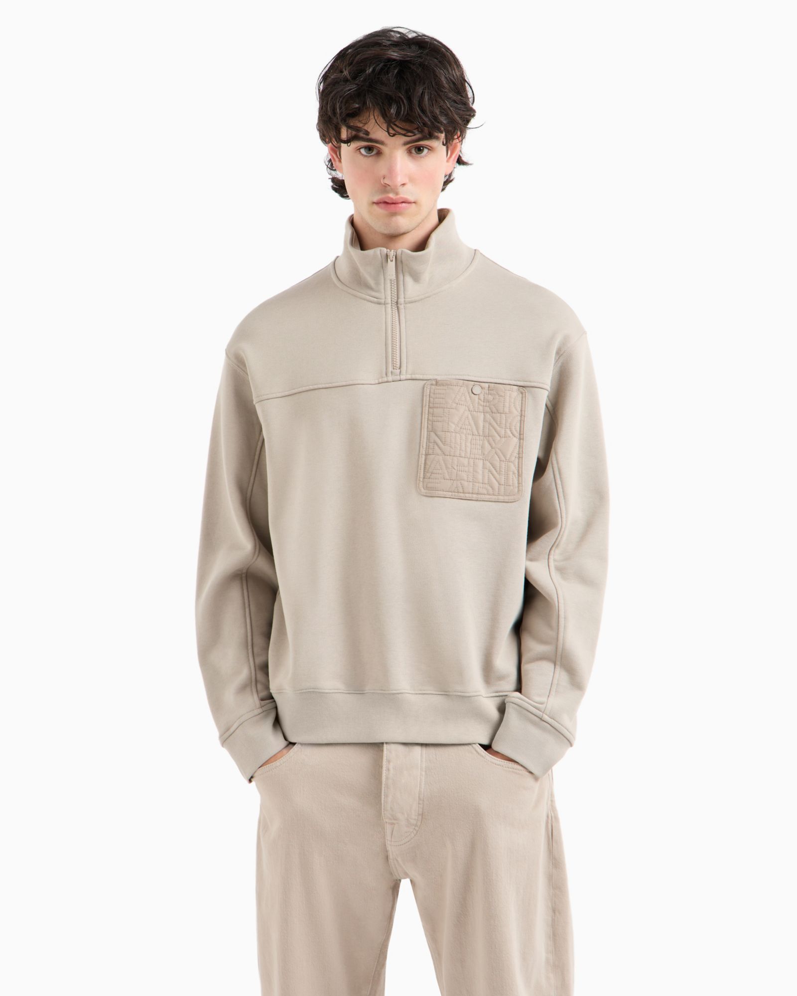 A|X Armani Exchange Men's Quarter-Zip Long-Sleeve Sweatshirt