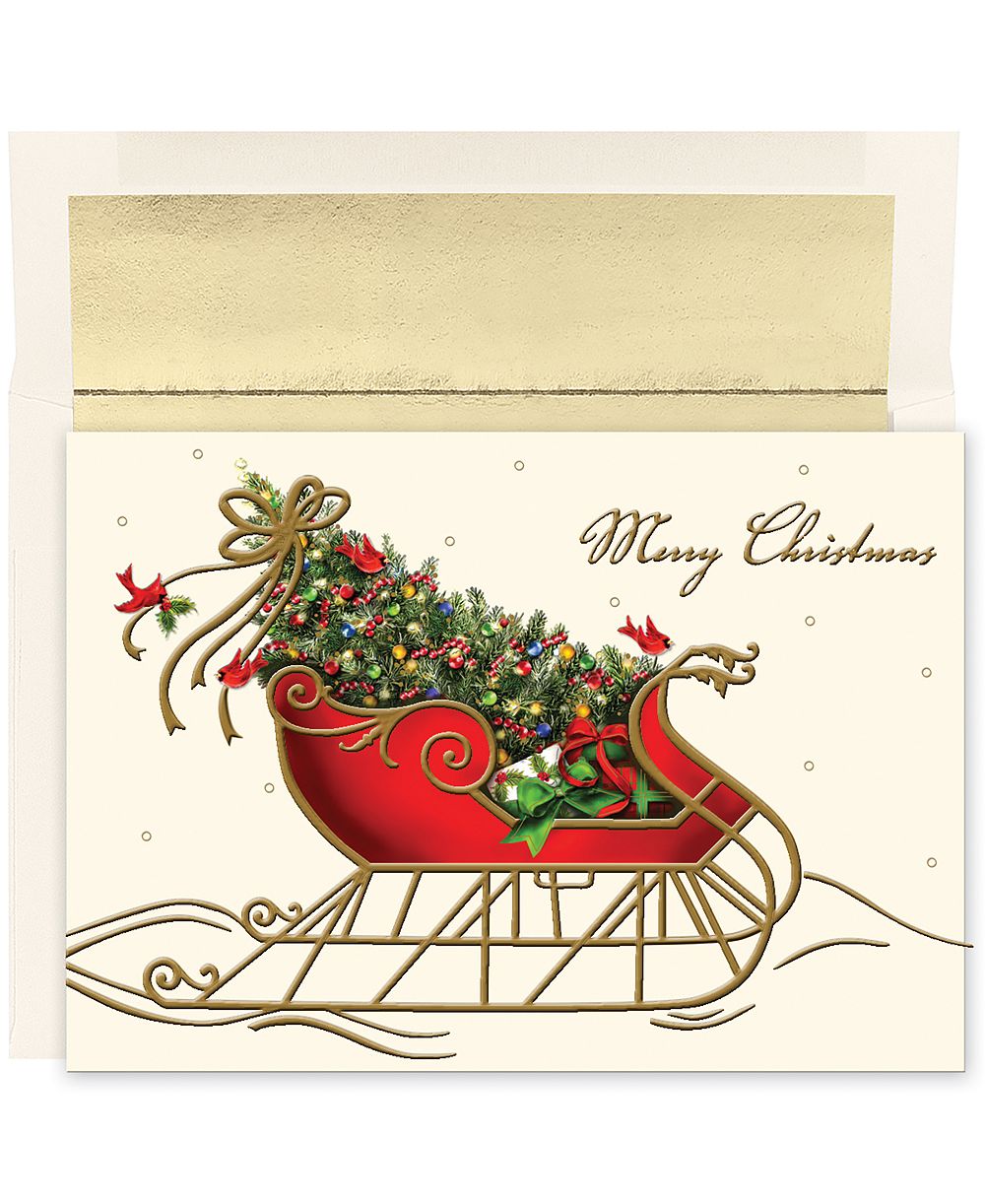 Подарочные открытки Masterpiece Studios Holiday Sleigh Holiday Boxed Cards