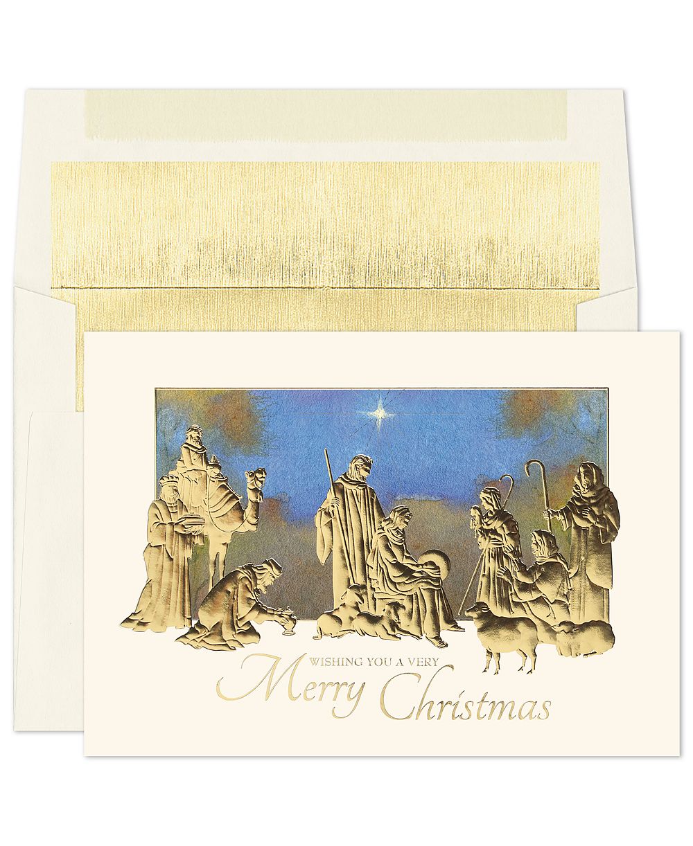 Поздравительные открытки Masterpiece Studios Golden Nativity