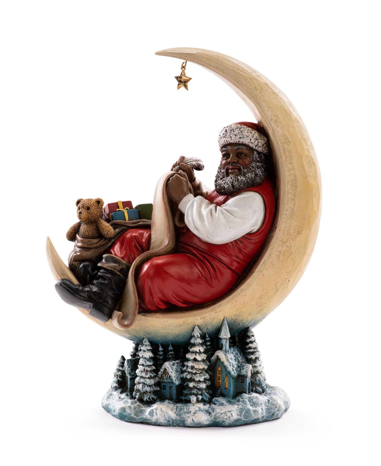 Декор Napco African American Santa in Moon