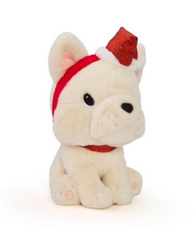 Geoffrey's Toy Box мягкая игрушка French Bulldog в рождественской шапке, 10"