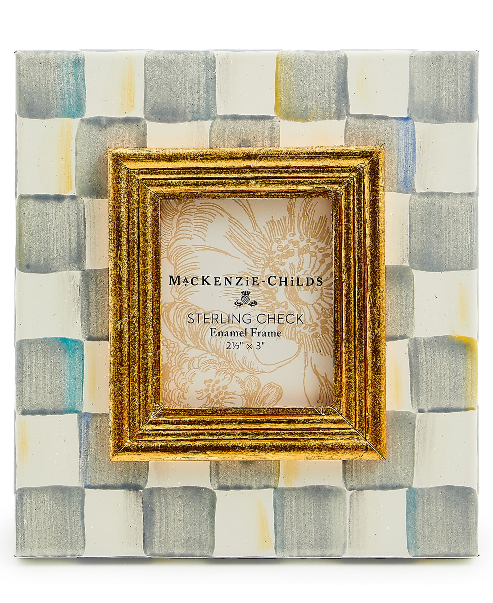 Mackenzie-Childs Sterling Check Frame, 2.5" x 3"
