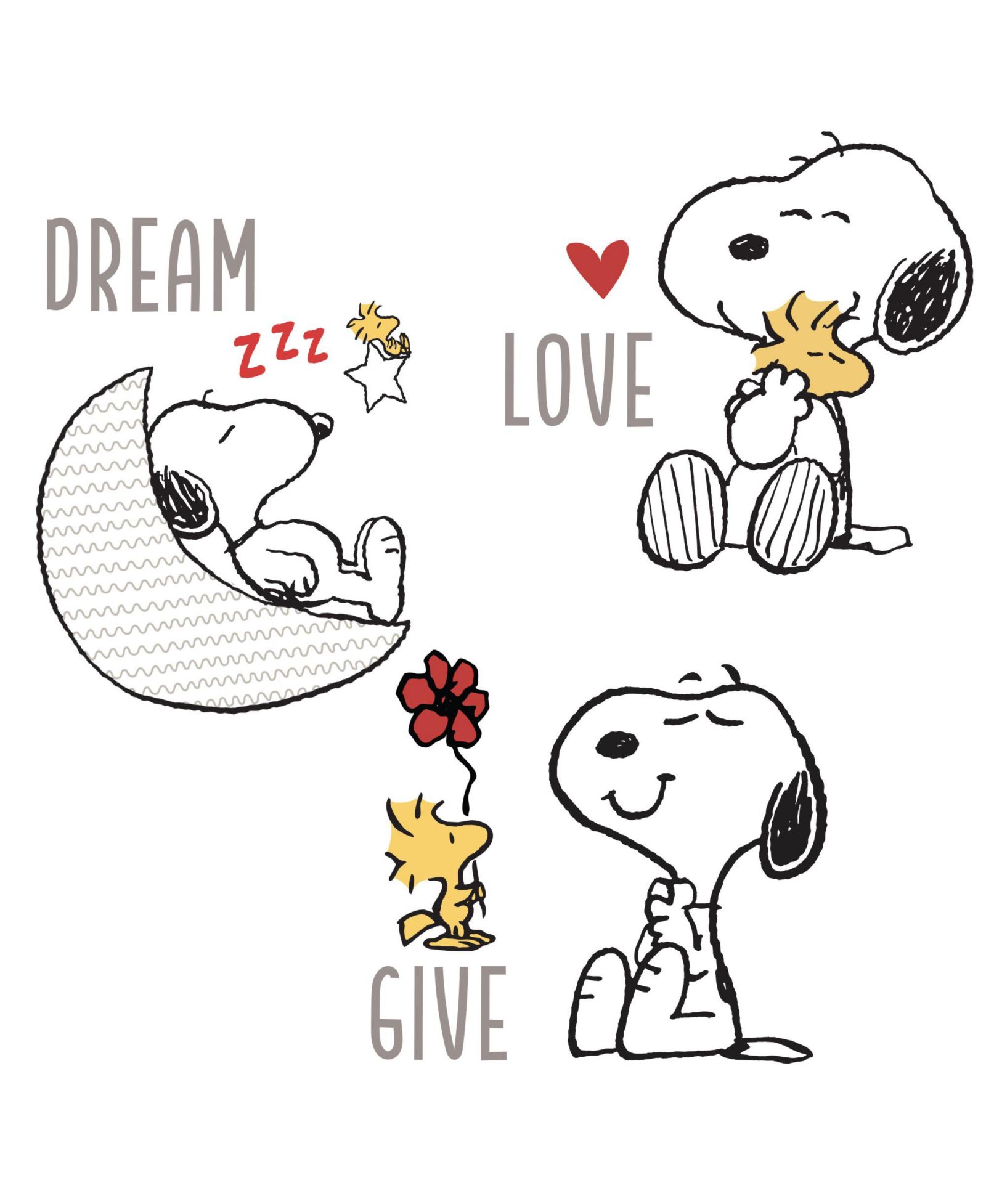 Наклейки на стену Snoopy Love с Woodstock, звездами и луной Bedtime Originals