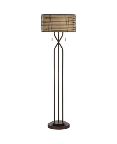 Напольный торшер Franklin Iron Works Marlowe Rustic Farmhouse, бронзовый металл, 60 1/2" в высоту
