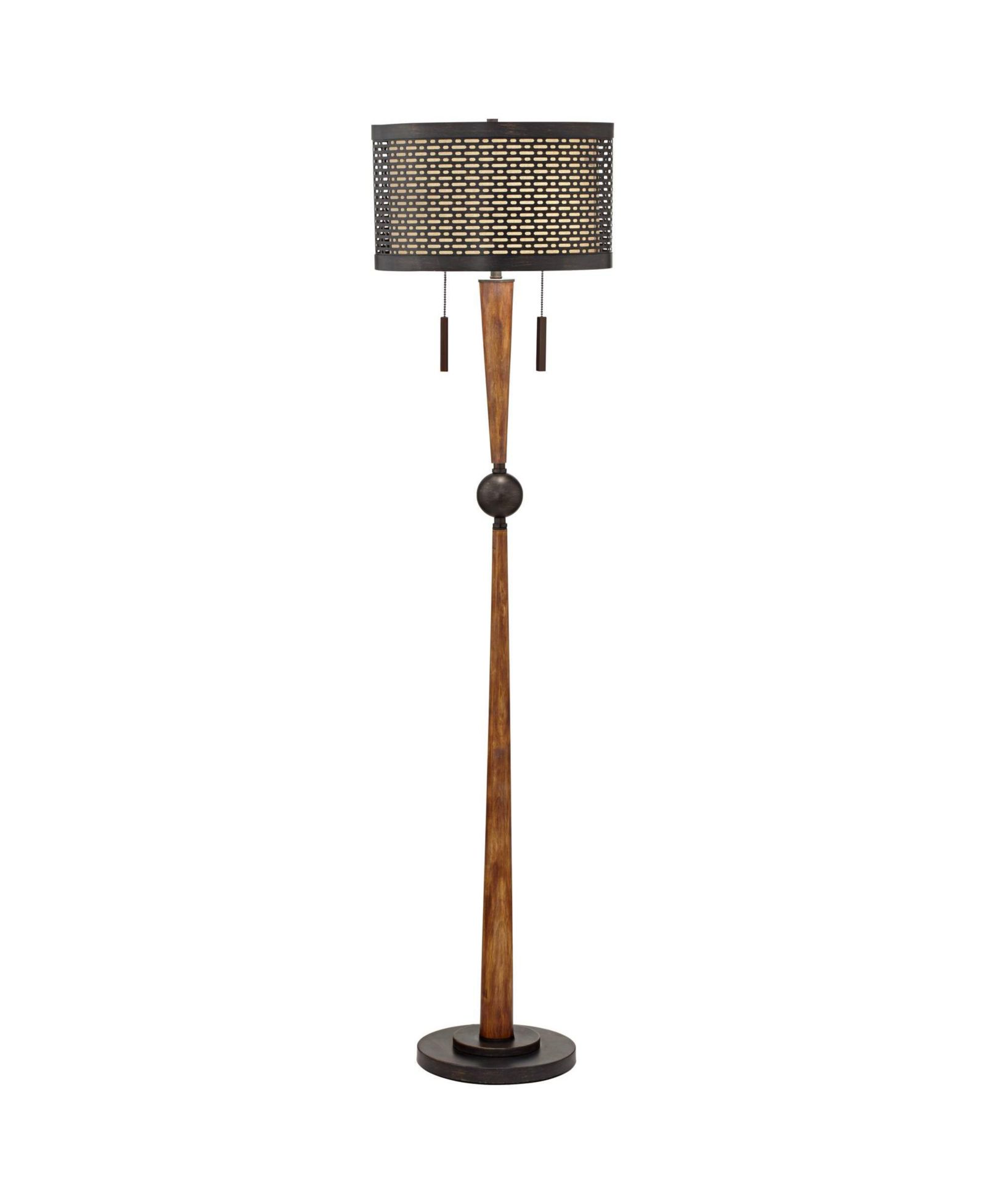 Franklin Iron Works напольный торшер в стиле Modern Mid Century Farmhouse, бронза и вишня, 64"