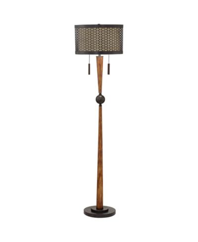 Franklin Iron Works напольный торшер в стиле Modern Mid Century Farmhouse, бронза и вишня, 64"