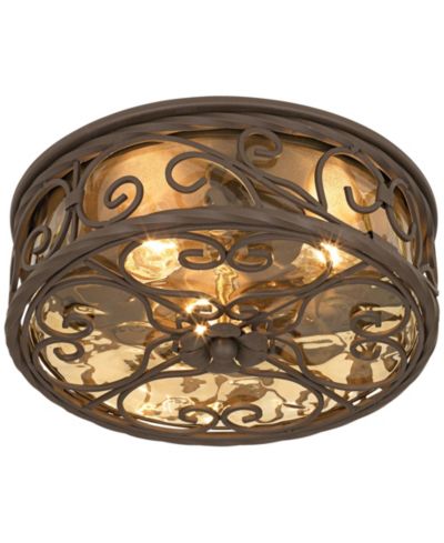 Потолочный светильник John Timberland Casa Seville Rustic Farmhouse Outdoor Flush Mount с шампань-стеклом