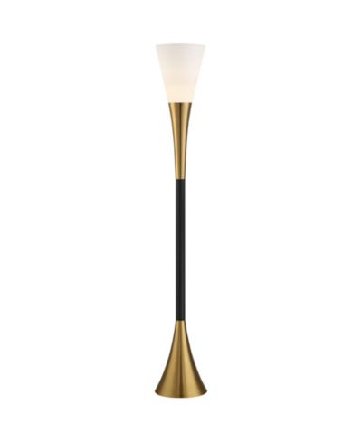 Possini Euro Design 72 1/2" Торшер Piazza Modern с латунным металлом и матовым стеклом