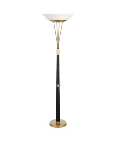 Possini Euro Design 75" Tall Brass LED Frosted Glass Bowl Shade Ventura Modern Torchiere Floor Lamp
