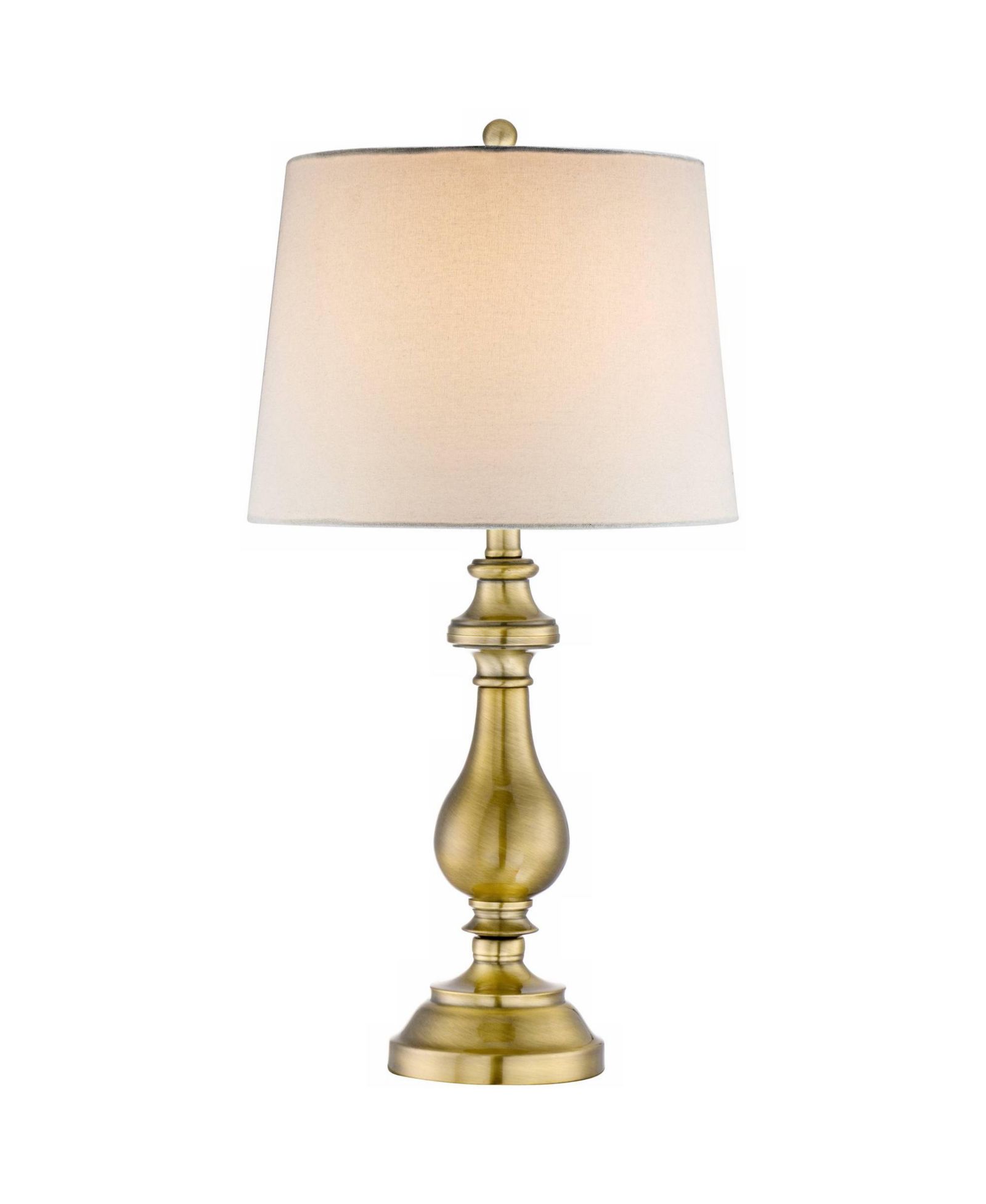 Настольная лампа Regency Hill Traditional Antique Brass Candlestick White Fabric Drum Shade