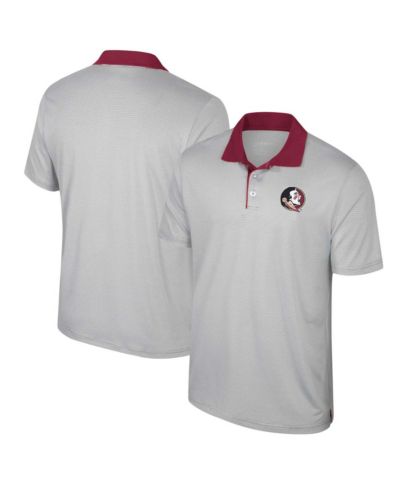 Colosseum Мужское поло в полоску Tuck Striped Florida State Seminoles, серый цвет, Big & Tall
