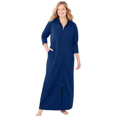 Dreams & Co. Women's Dreams and Co. Long Hooded Fleece Sweatshirt Robe