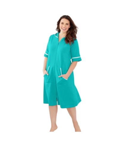 Dreams & Co. Plus Size Dreams and Co. Short French Terry Robe