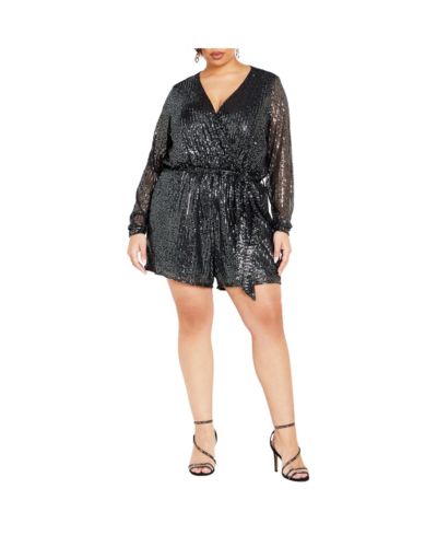 Ромпер Plus Size CITY CHIC с пайетками