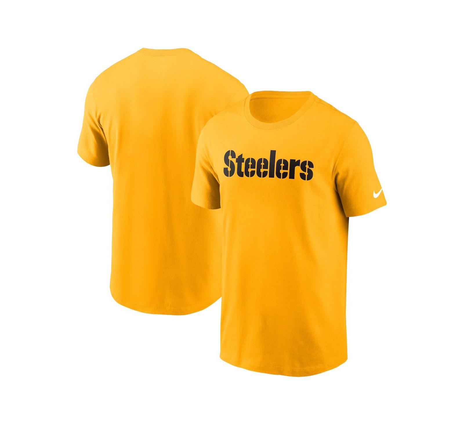 Nike Men's Gold Pittsburgh Steelers Primetime Wordmark Essential T-Shirt