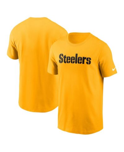 Мужская футболка Nike Gold Pittsburgh Steelers Primetime Wordmark Essential