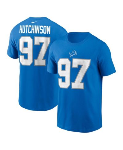 Мужская футболка Nike Aidan Hutchinson Blue Detroit Lions Name & Number