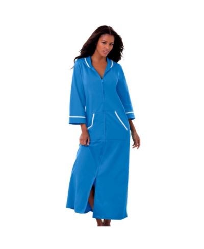 Dreams & Co. Plus Size Plus Long French Terry Robe
