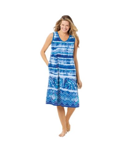 Dreams & Co. Plus Size Dreams and Co. Trapeze V-Neck Short Lounger