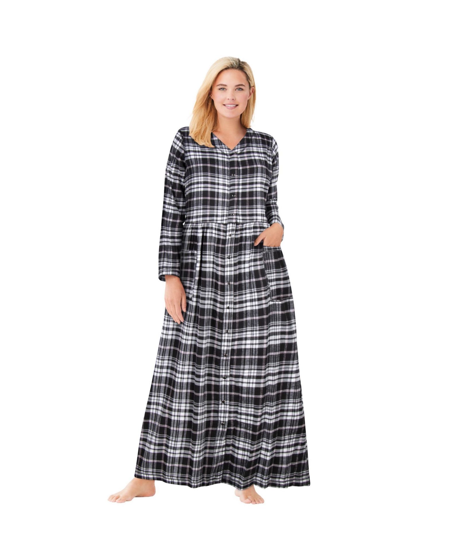 Only Neccessities Plus Size Only Necessities Flannel Plaid Lounger