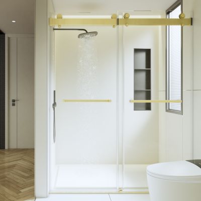 Streamdale Furniture Adjustable Semi-Frameless Sliding Shower Door