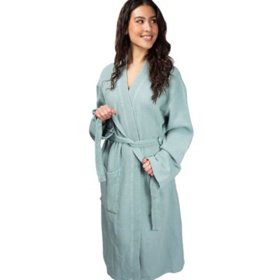 Cariloha Waffle Knit Bath Robe | Tahitian Breeze | Unisex, Small/Medium | Viscose Material | Soft, Comfortable, and Wicks Moisture