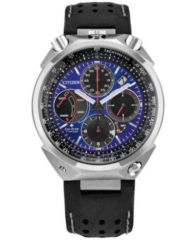 Citizen Eco-Drive Мужские хронограф часы Promaster Limited Edition Tsuno Racer, черный кожаный ремешок, 43mm