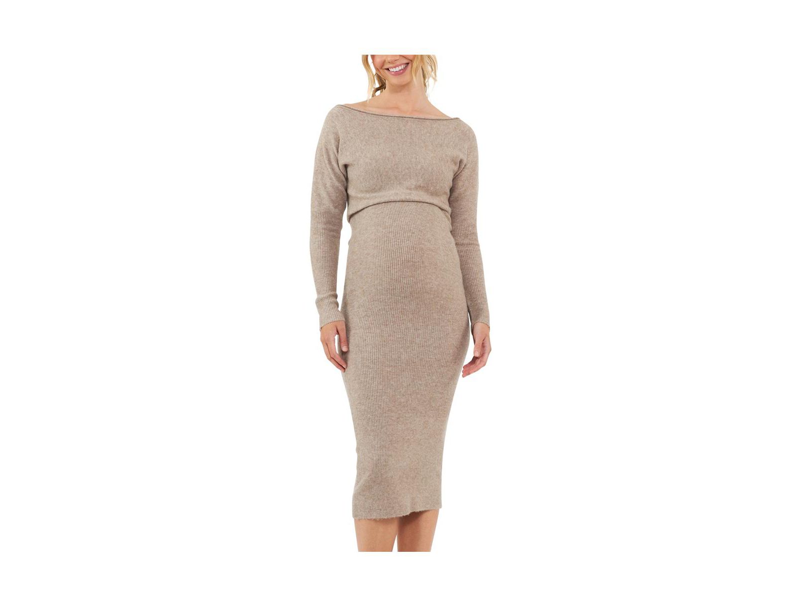 Ripe Maternity Maternity Tobie Off Shoulder Knit Dress