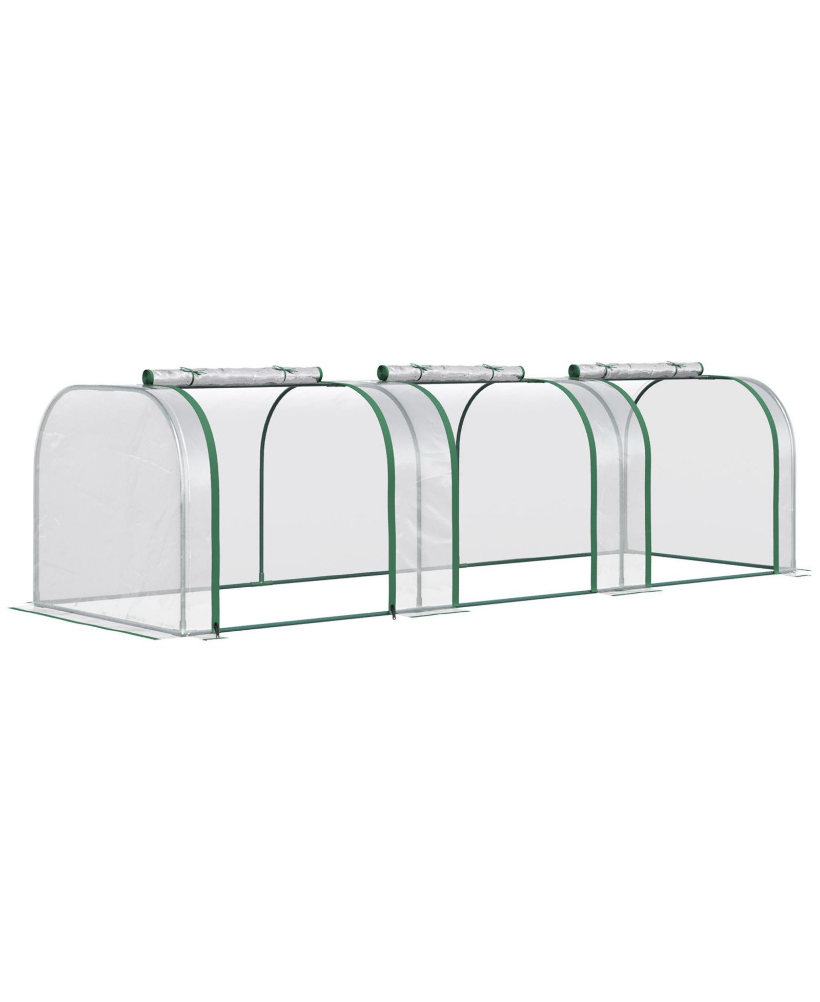 Переносной туннельный домик Outsunny Portable Tunneled house с 3 Zippe Doors PE Cover