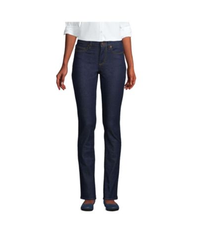 Lands' End Women's Recover Mid Rise Straight Leg Blue Jeans
