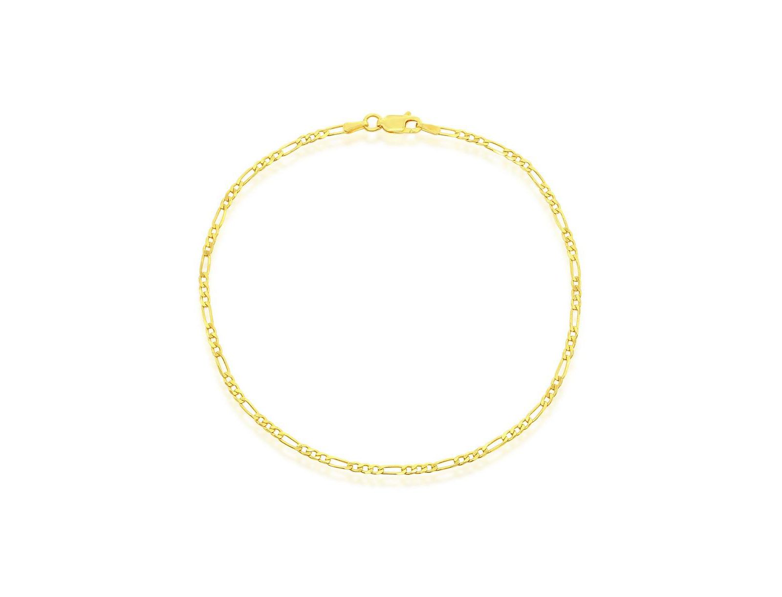 Simona браслет Figaro из серебра, 2mm, Gold Plated