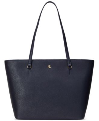 Lauren Ralph Lauren Женская сумка-шоппер Karly из кожи с узором Crosshatch