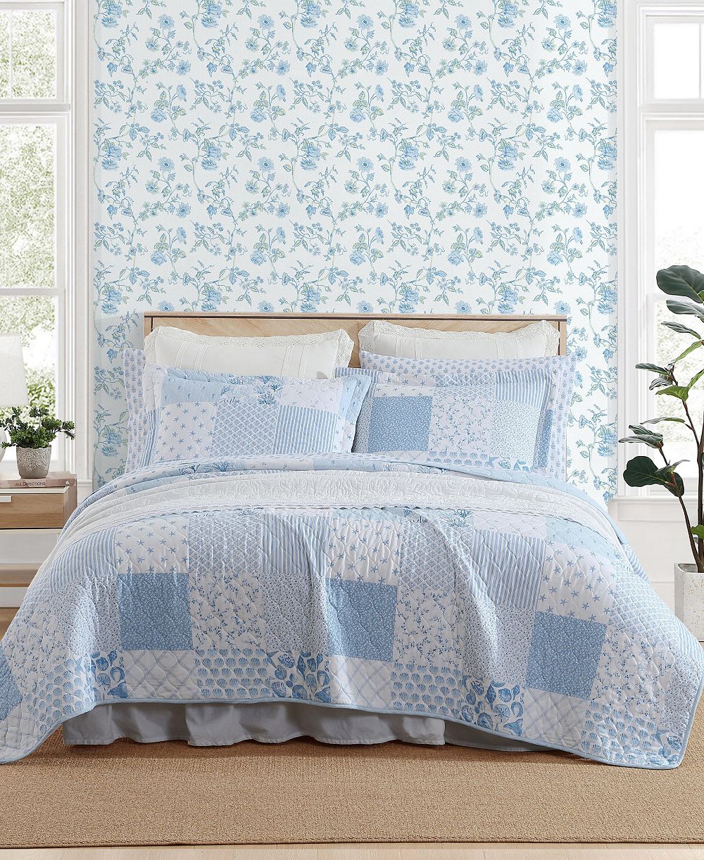Laura Ashley Colleens Reversible 3 Piece Quilt Set, Full/Queen