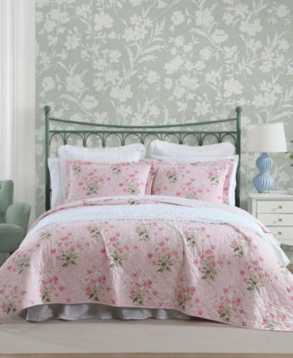 Laura Ashley Veronicas Bouquet Reversible 2 Piece Quilt Set, Twin