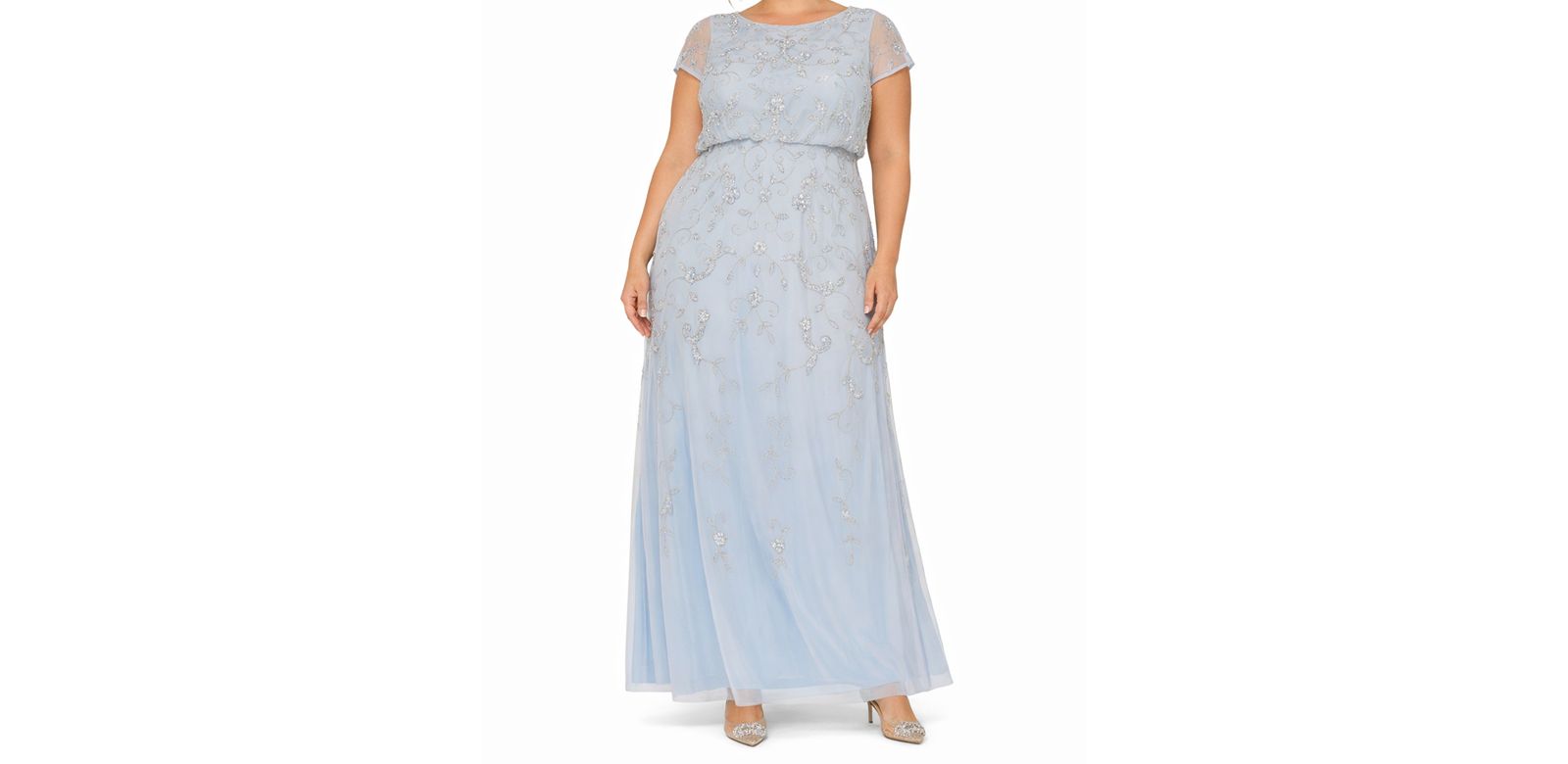 Вечернее платье Plus Size Adrianna Papell Sequined-Mesh